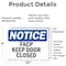 Signmission FACP Keep Door Closed, 10 in W x Rectangle, Vinyl Decal OS-2PACK-NS-D-710-L-12411 - alternate 4